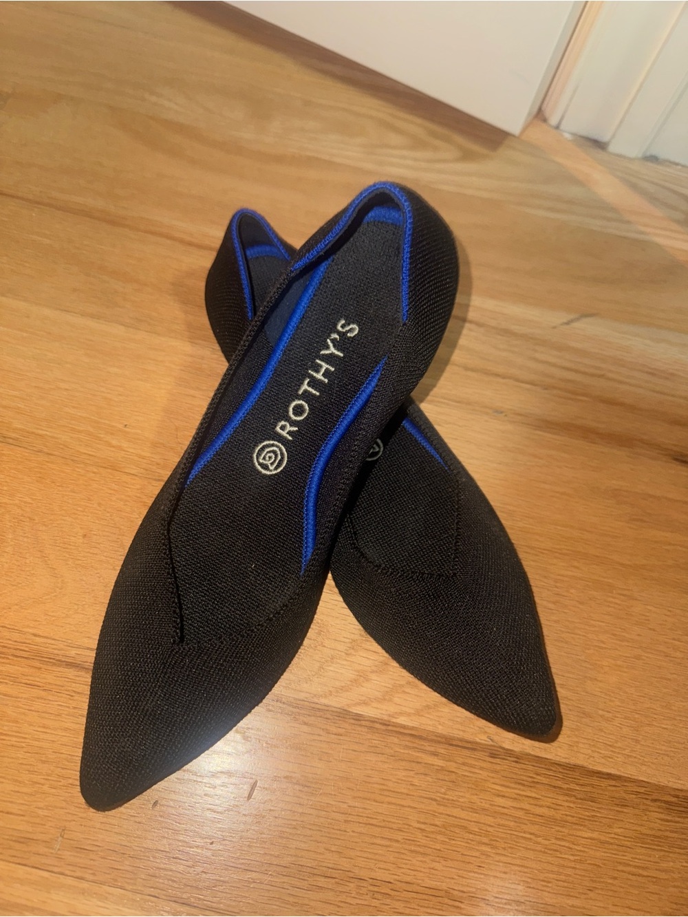 Rothy's Black Pointed Knit Slip-On